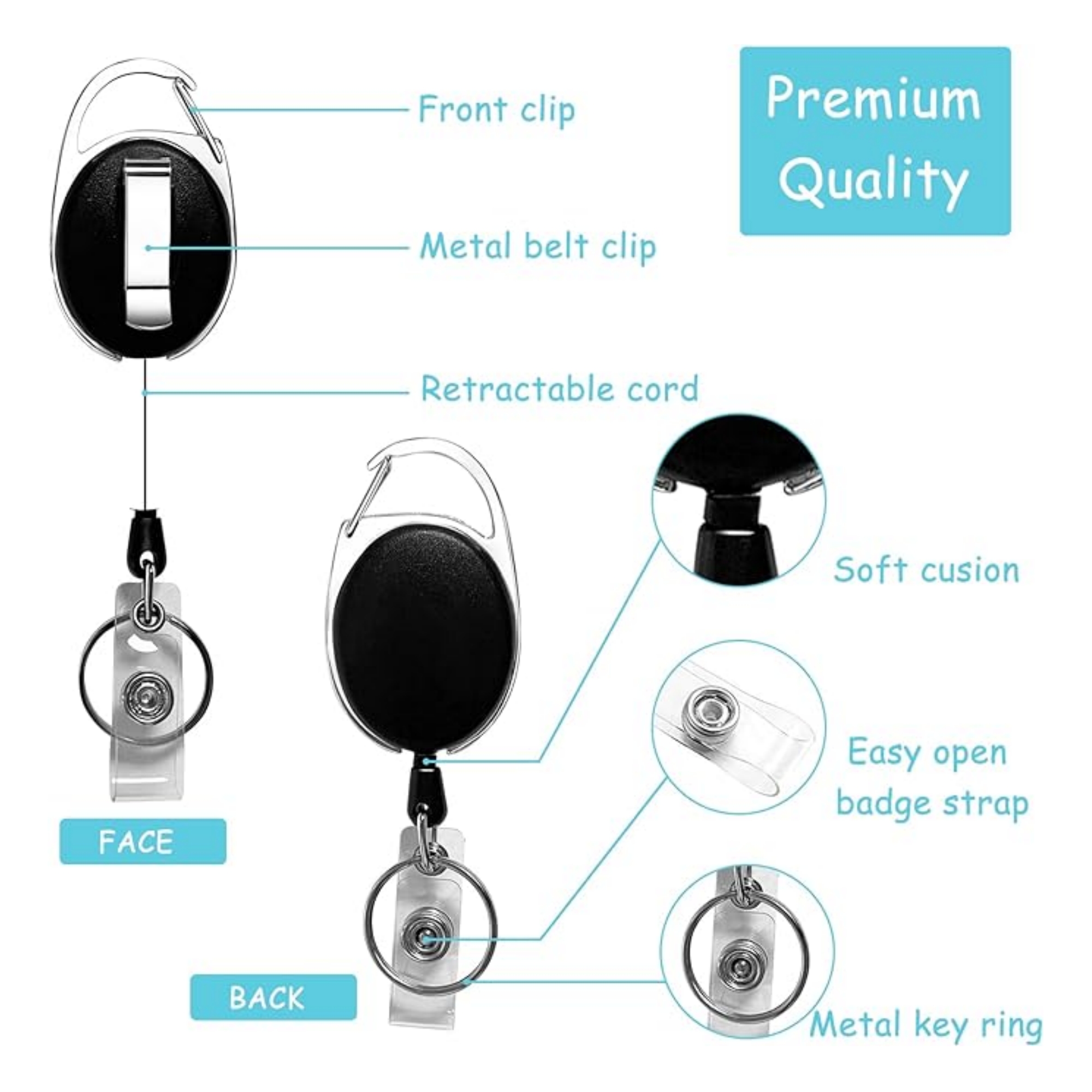 ID Badge Holder With Retractable Badge Reel 3