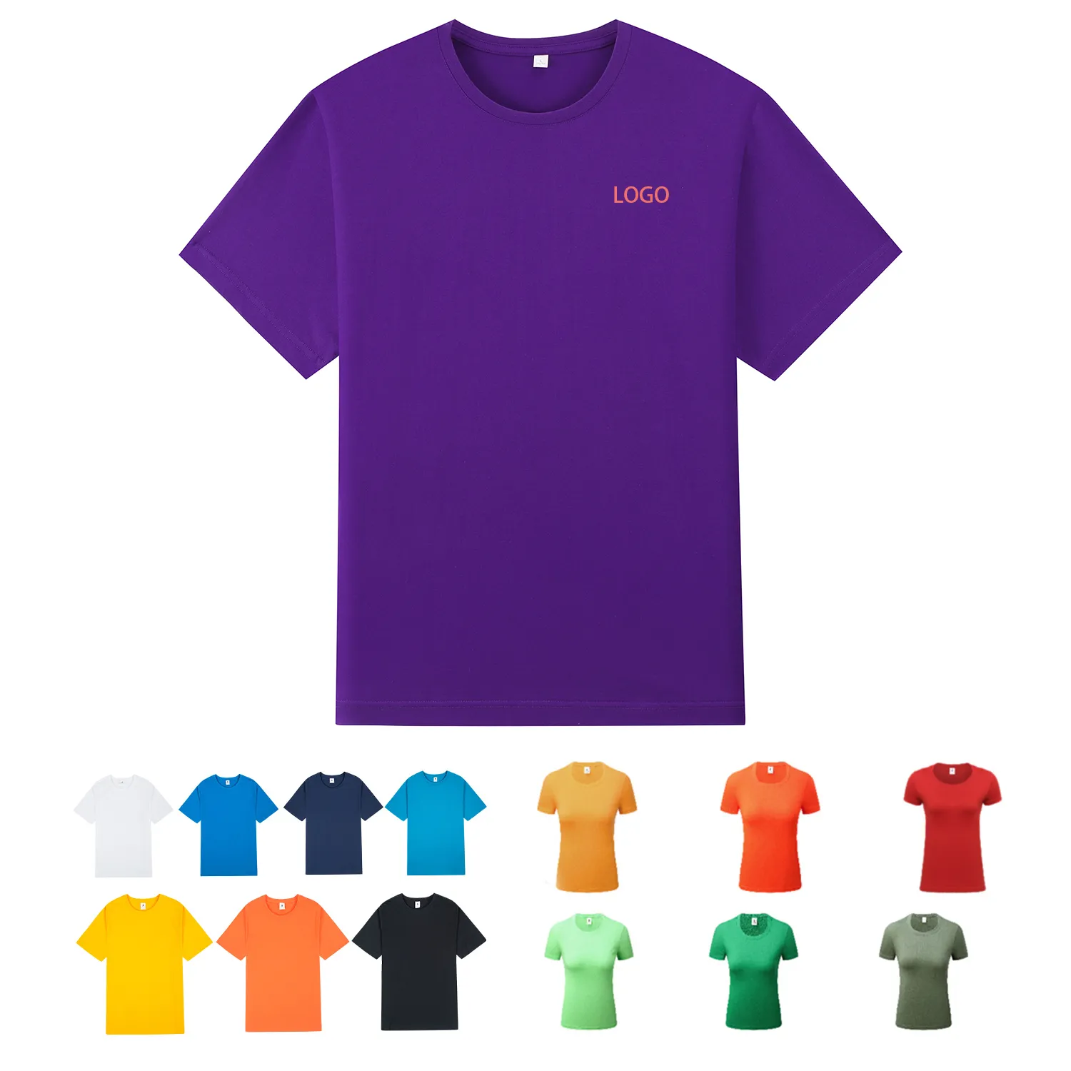 Cotton Round Neck T-shirt Custom 4