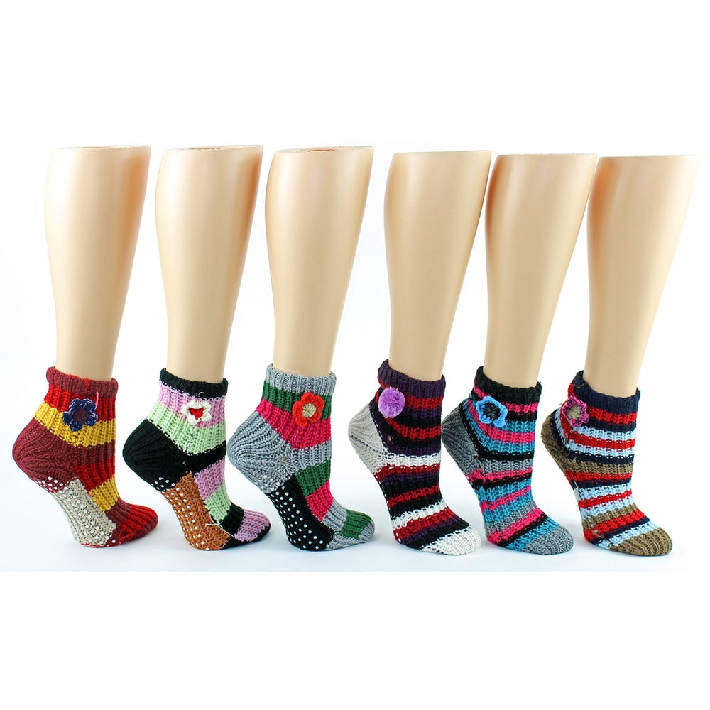Women's Crocheted Socks - Assorted Designs No Slip 2