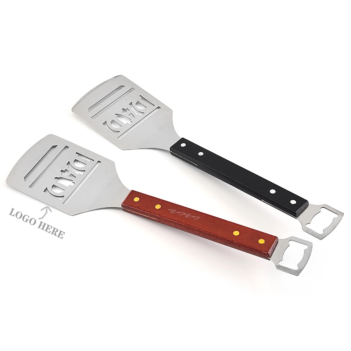 Stainless Steel Spatula with Bottle Opener and Wood Handle 3