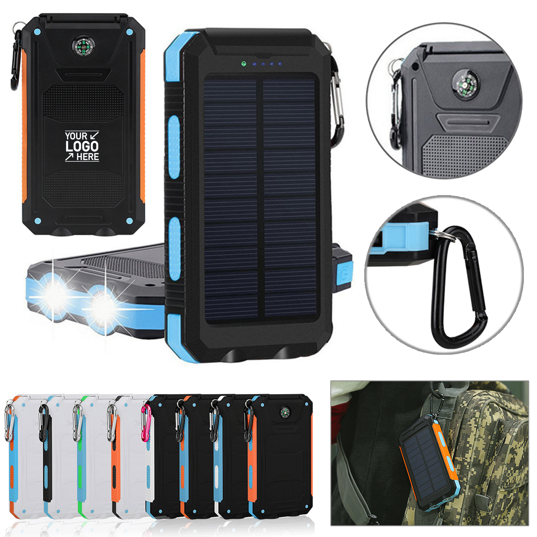 10,000mAh Solar Power Bank with Compass 1