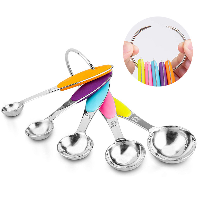 Stainless Steel Silicone Handle Measuring Spoon 2