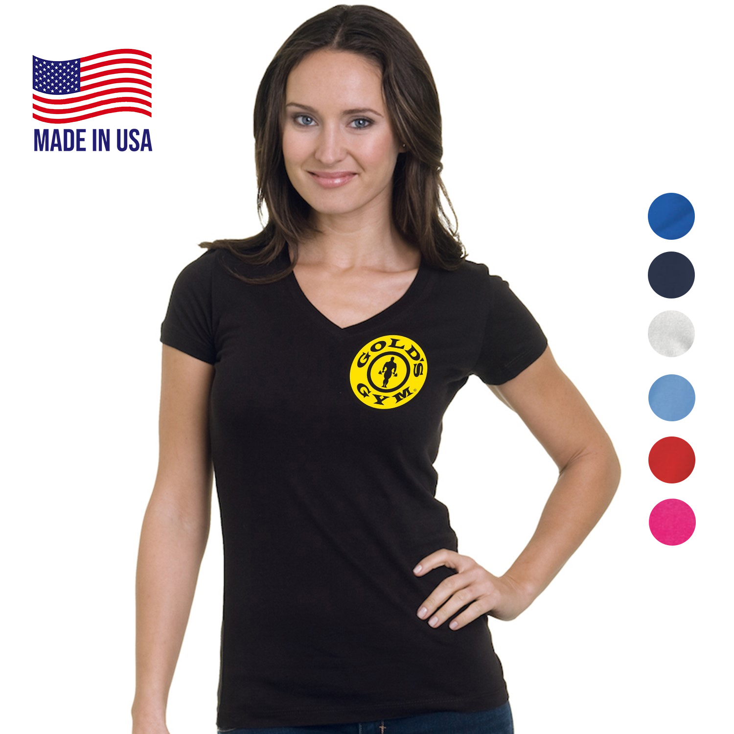 MADE IN USA Junior Fine Jersey V-Neck Tee 2