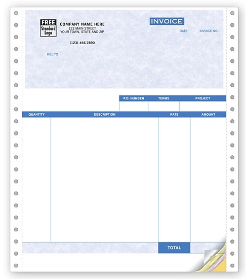 Service Invoices, Continuous, Parchment 1