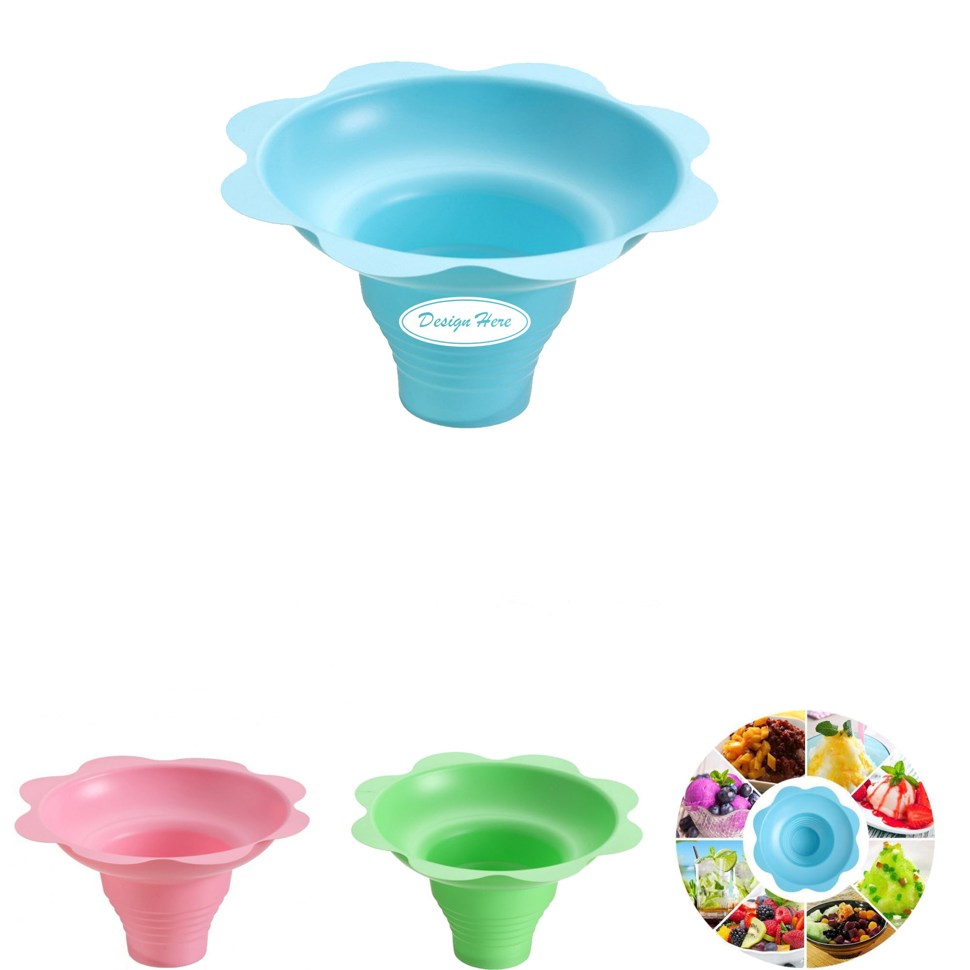 Durable Disposable Snowflake Bowl for Cold Treats & Sweets 2