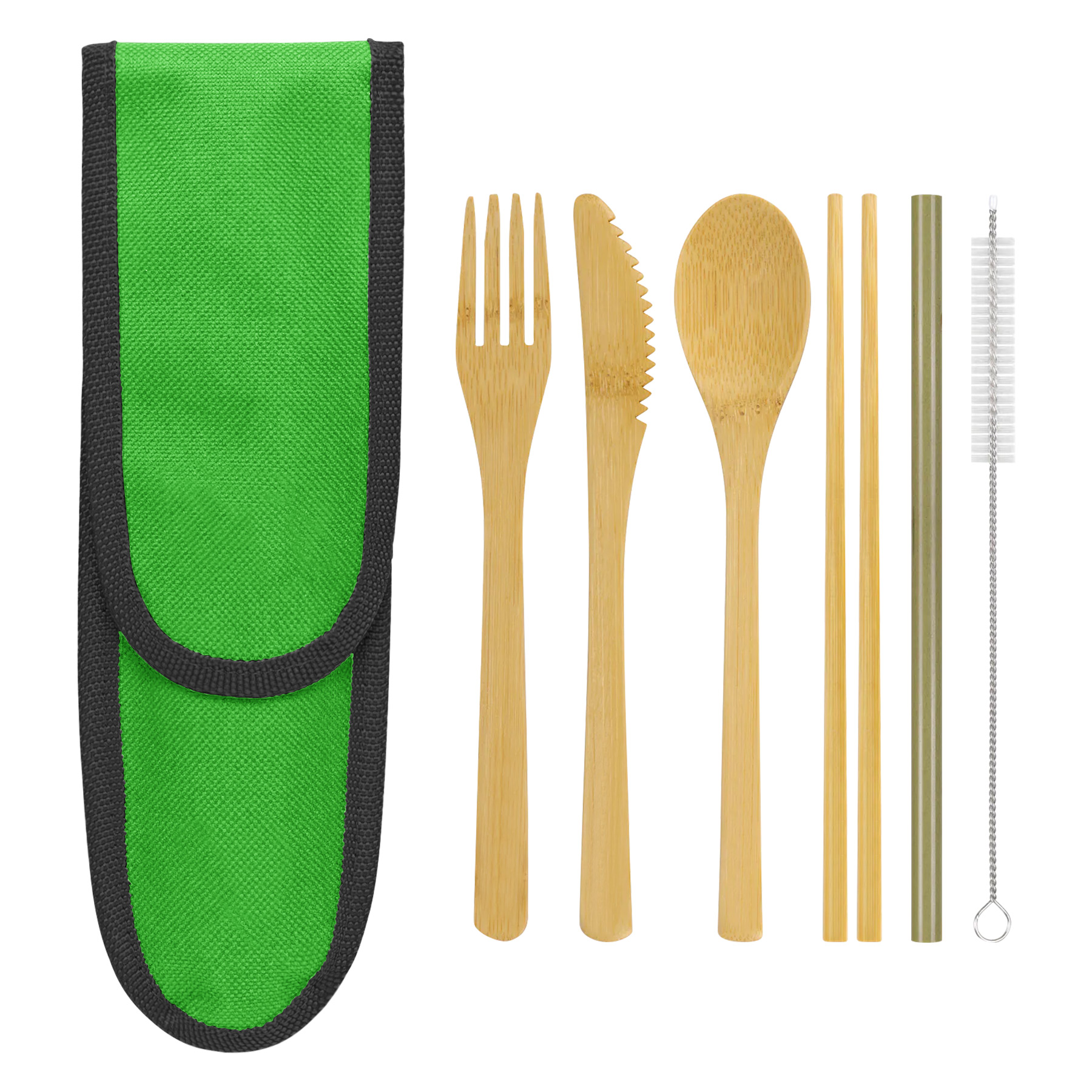 6-In-1 Bamboo Cutlery Set With Packing Pouch 15