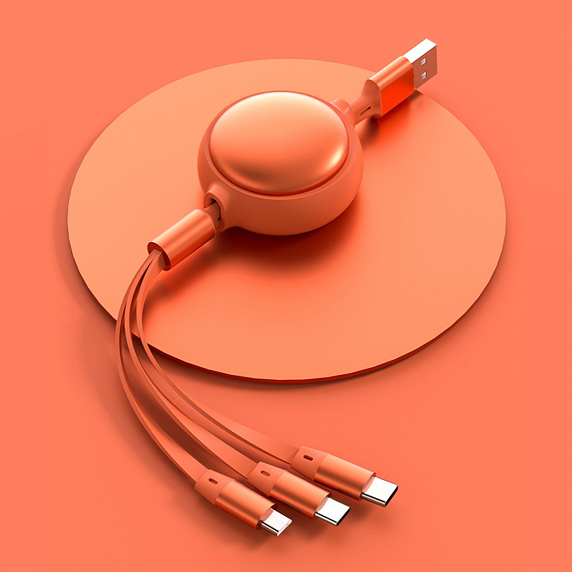 3" 1 Multi USB Retractable Charging Cable 3