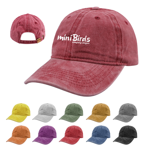 Pigment Dyed Washed Distressed Dad Cap