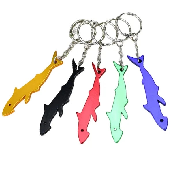 Aluminum Shark Shaped Bottler Opener Keychains 3