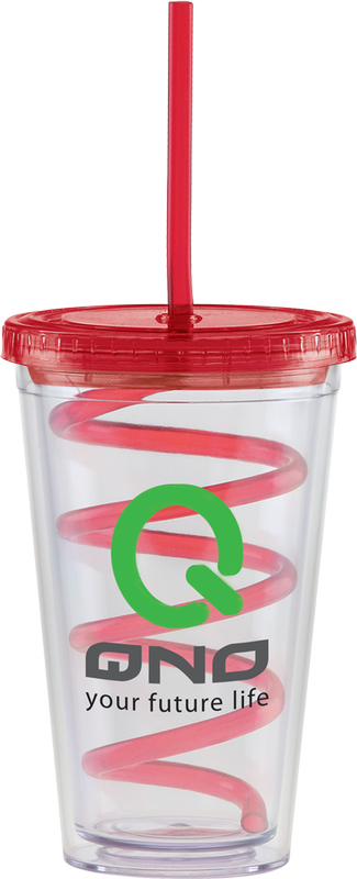 Carnival Cups-Color Curly Straw, Color Lid 21