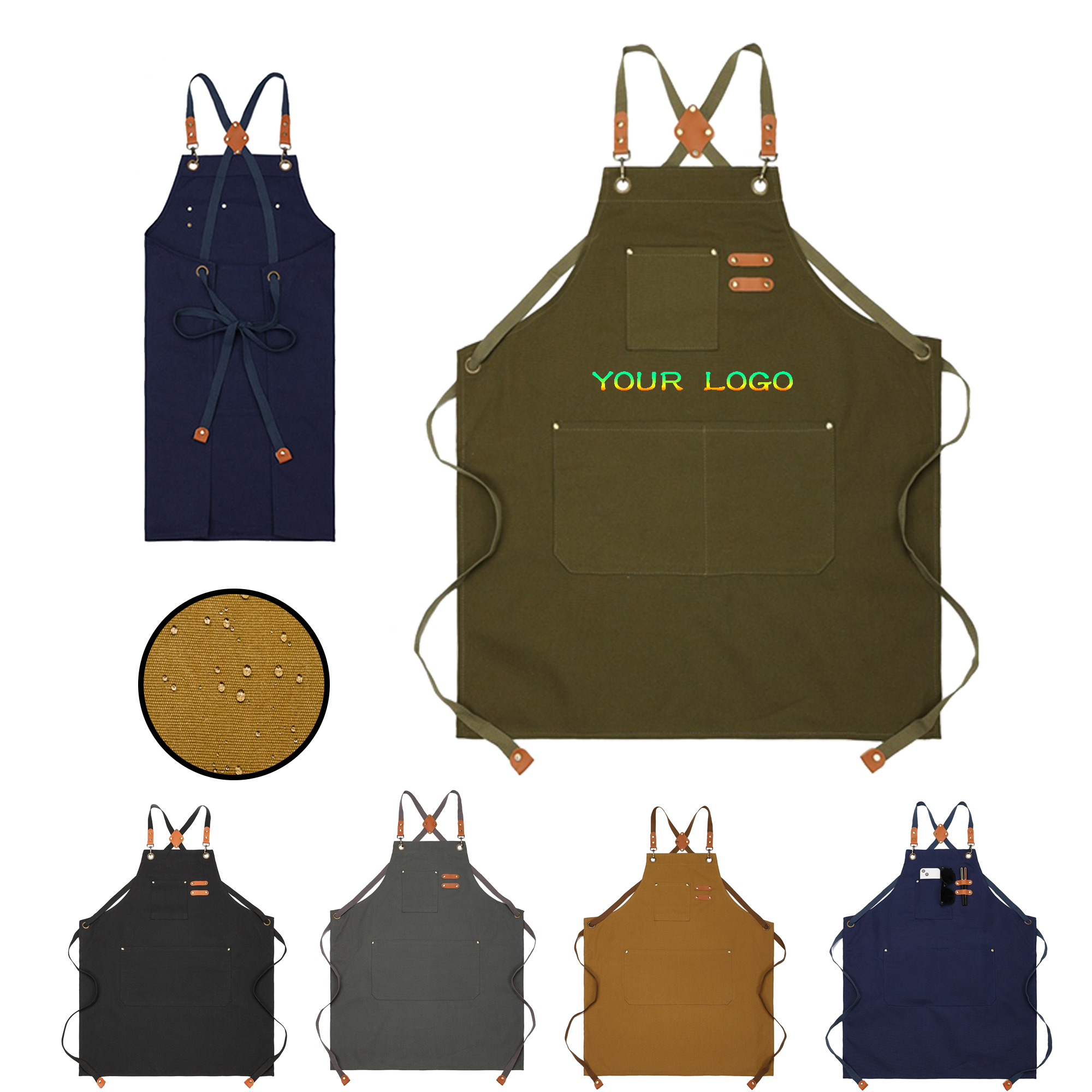 MOQ 20 PCS Chef Apron With Pocket 3