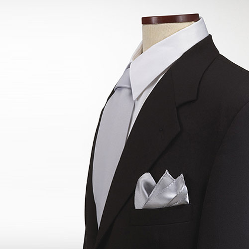 Light Gray Polyester Pocket Square 2