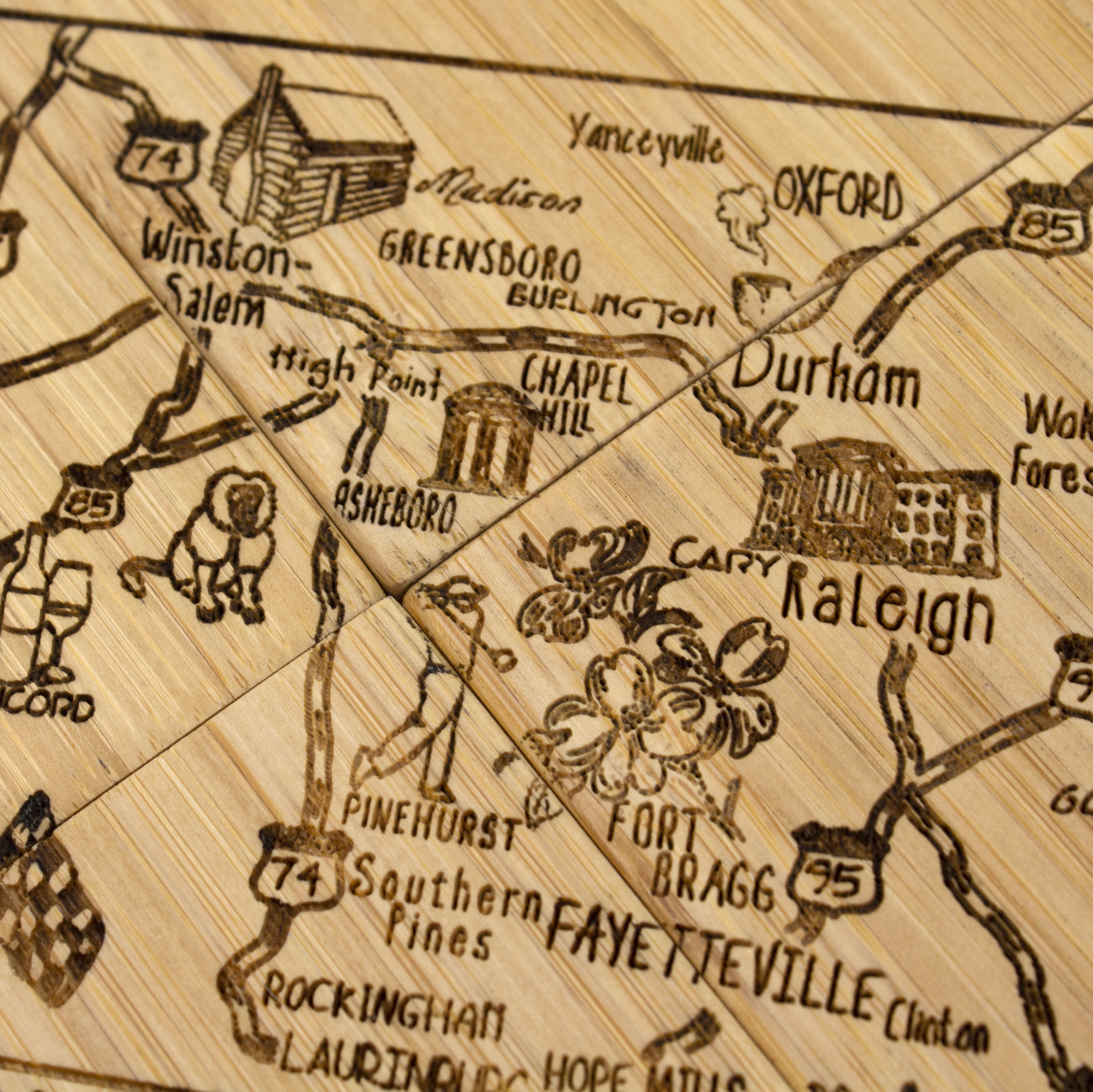 North Carolina Puzzle Coaster Set 8