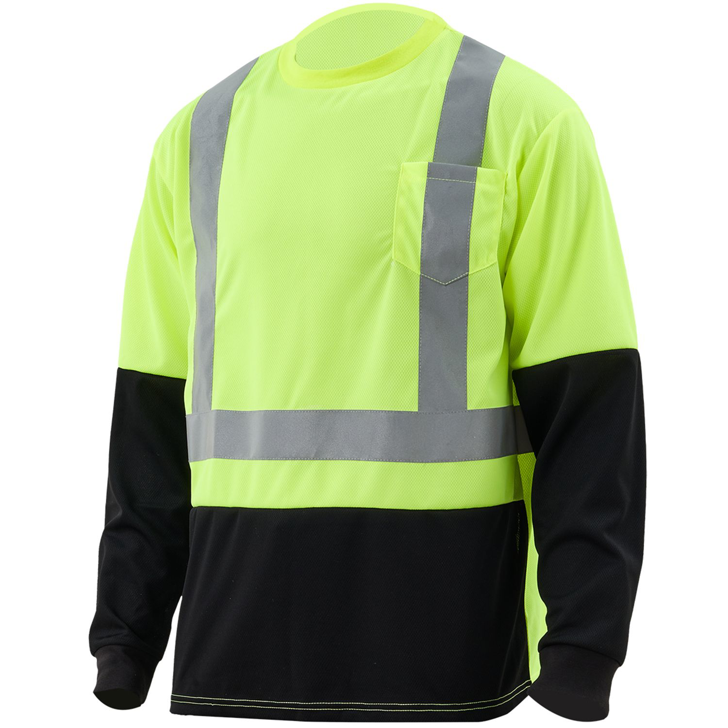 3.8 Oz. Polyester Class 2 Color Block Reflective Tape Safety T-Shirt with Pocket 9