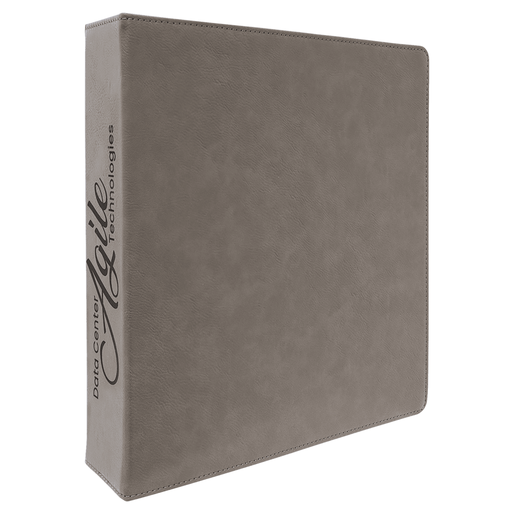 11" x 11 1/2" Gray Leatherette 3 Ring Binder with 2" Slant D Rings 1