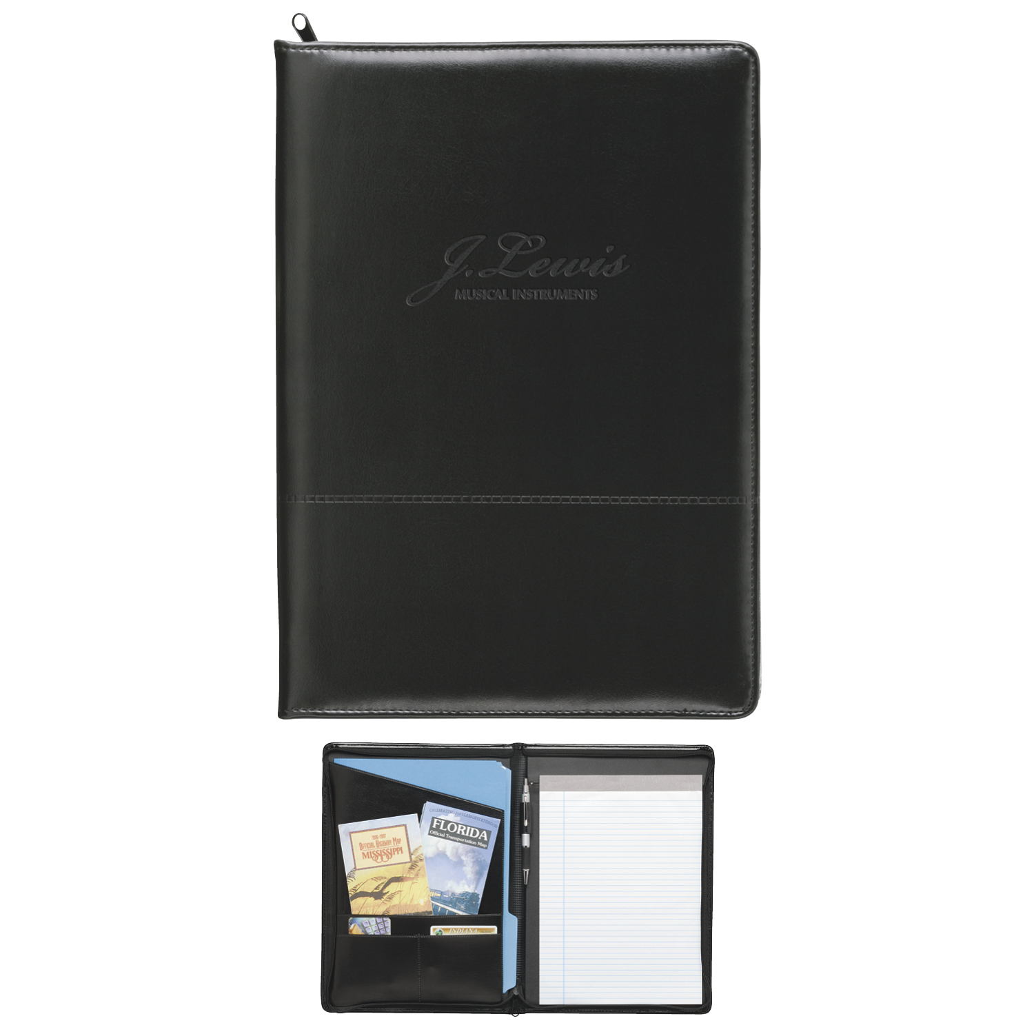 Good Value™ Script Zippered Padfolio 5