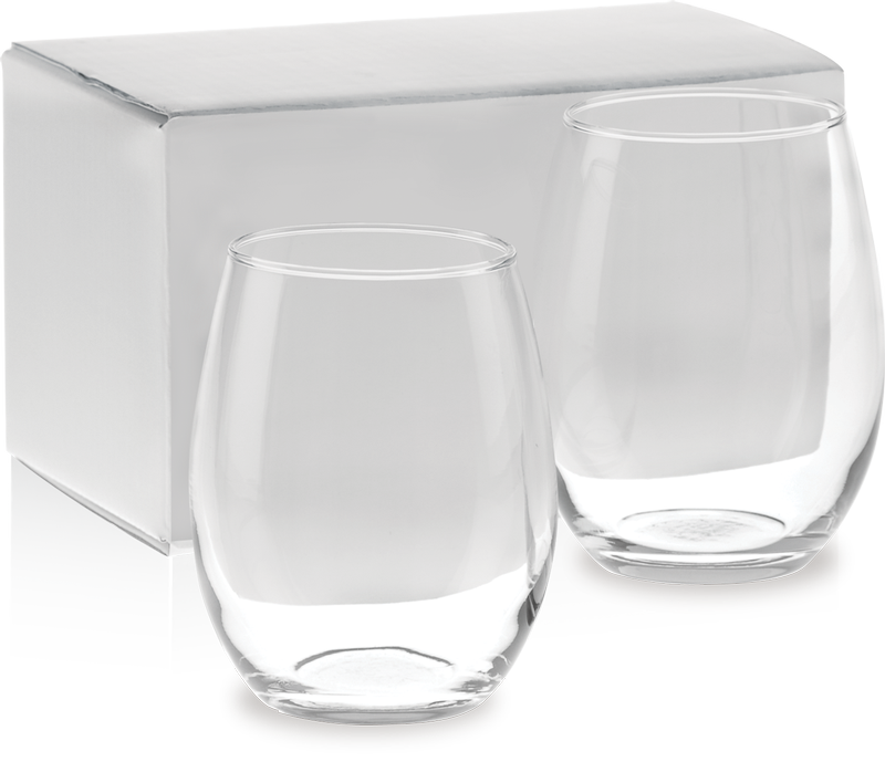 15 oz. Etched Stemless White Wine Gift Set 3