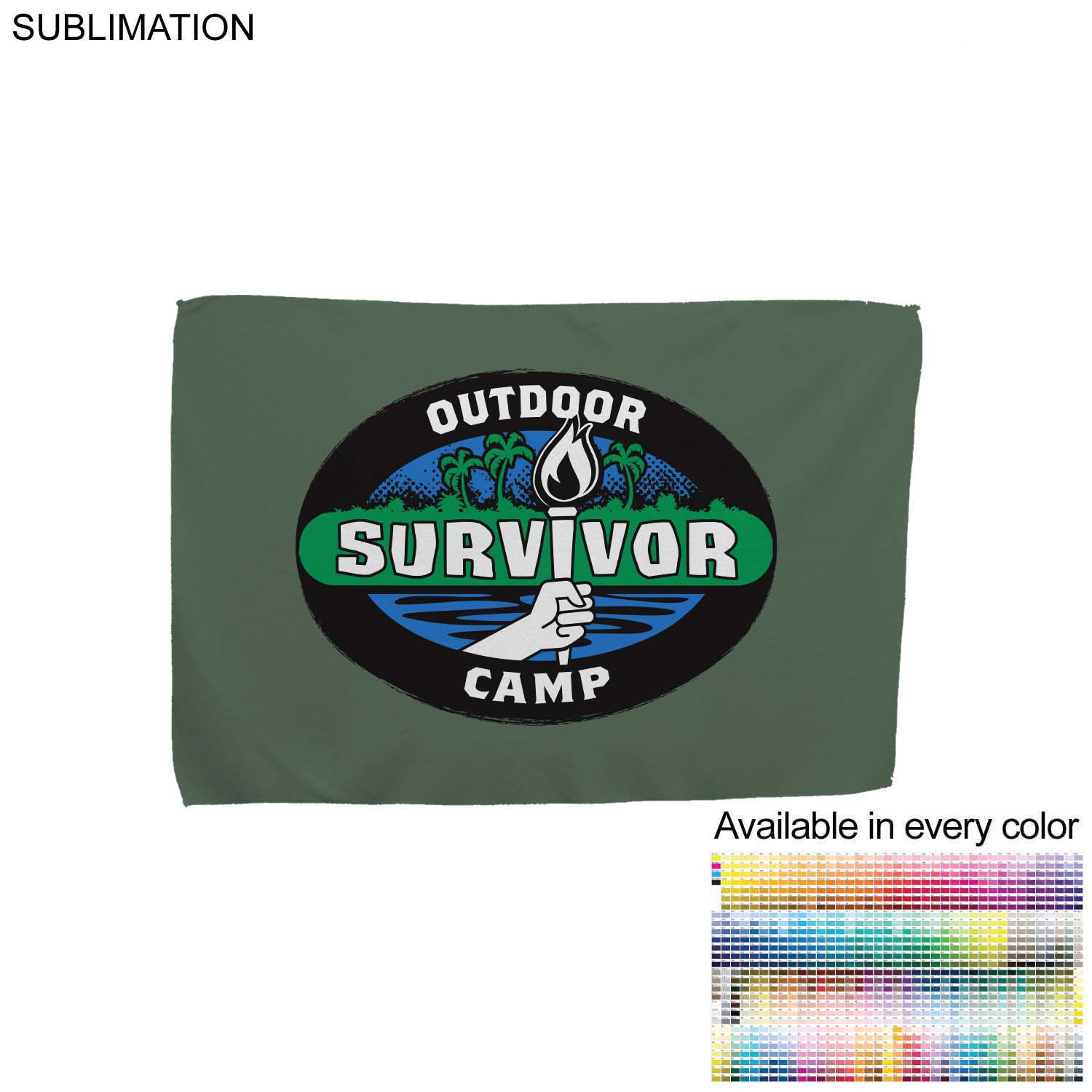 "Survivor" Themed Sublimated Microfiber Suede Cooling towel, 12"x18" 2