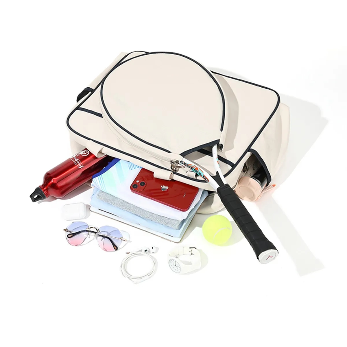 Wipeable Tennis Racket Shoulder Pickleball Gym Tote Bag 5