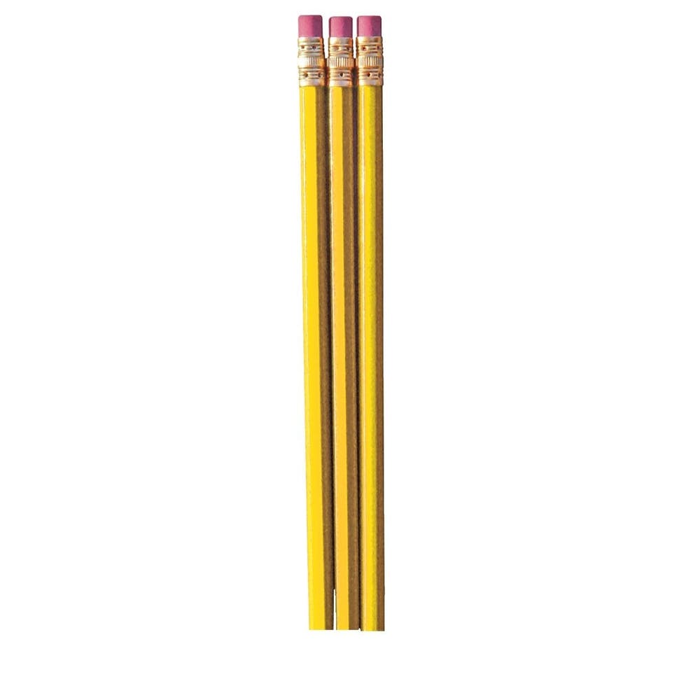 Bulk #2 Pencils with Eraser - Yellow Hexagonal 1