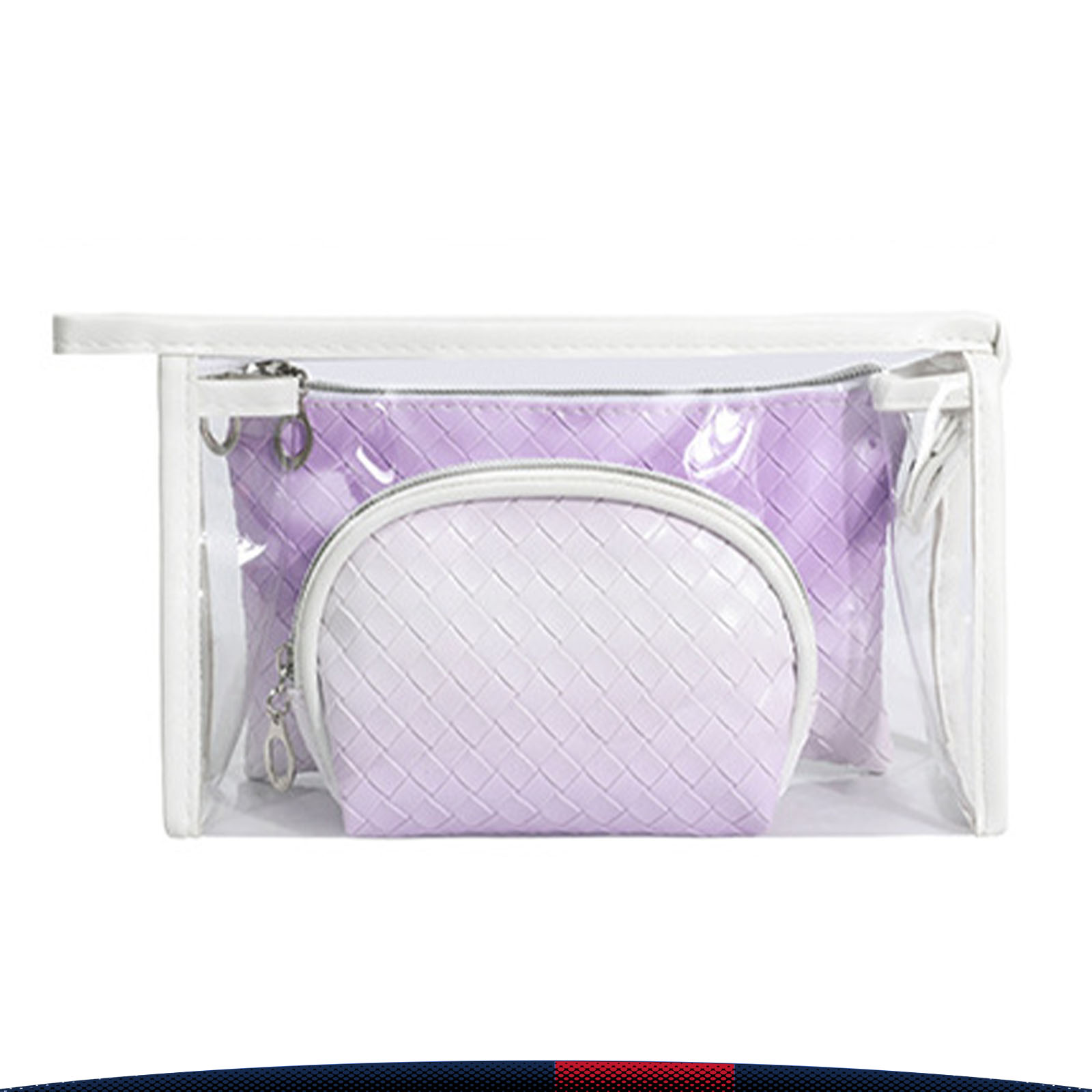 Woven Texture Makeup Bag Set 9