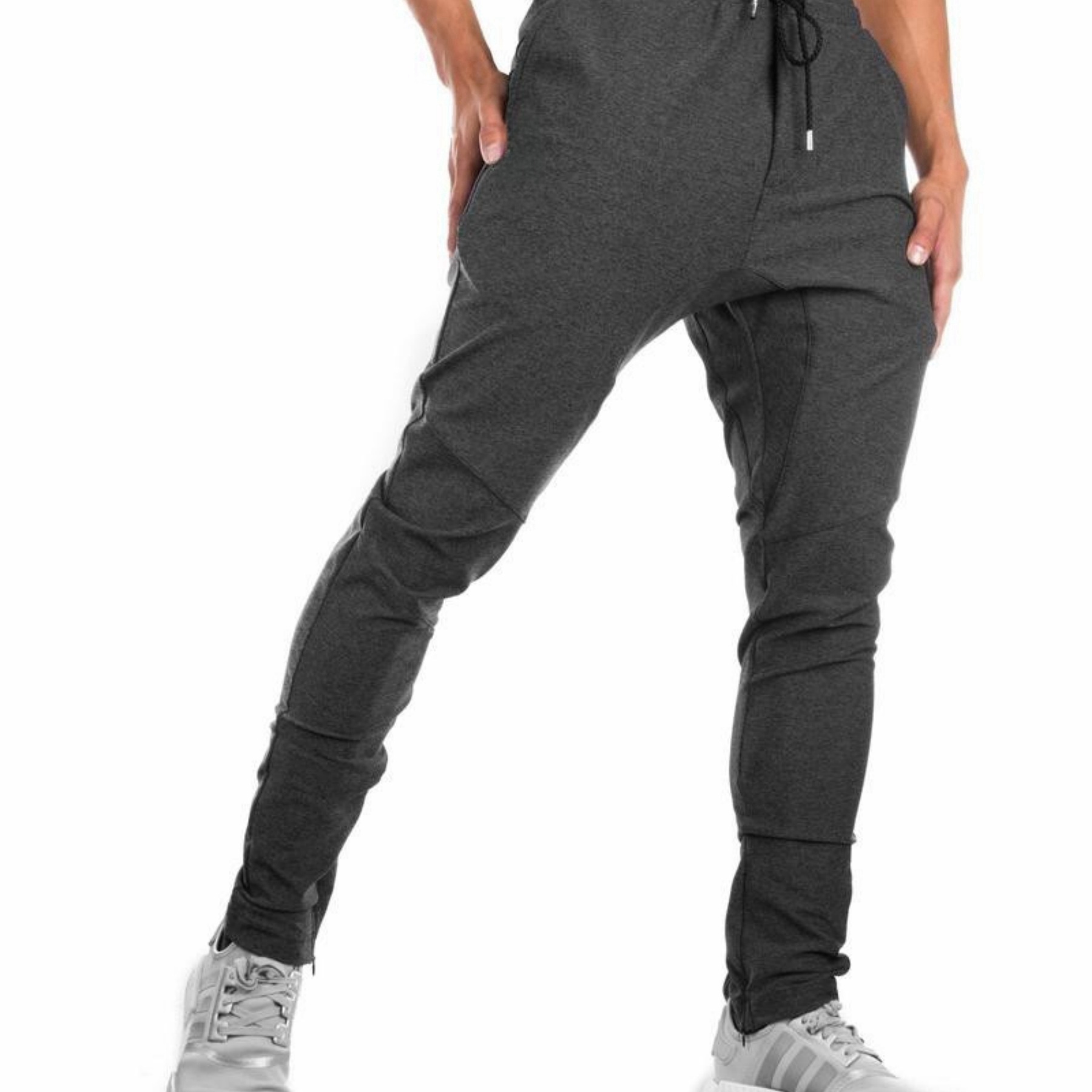 Mens Jogger Sport Pants, Casual Zipper Gym Workout Sweatpants Pockets 5