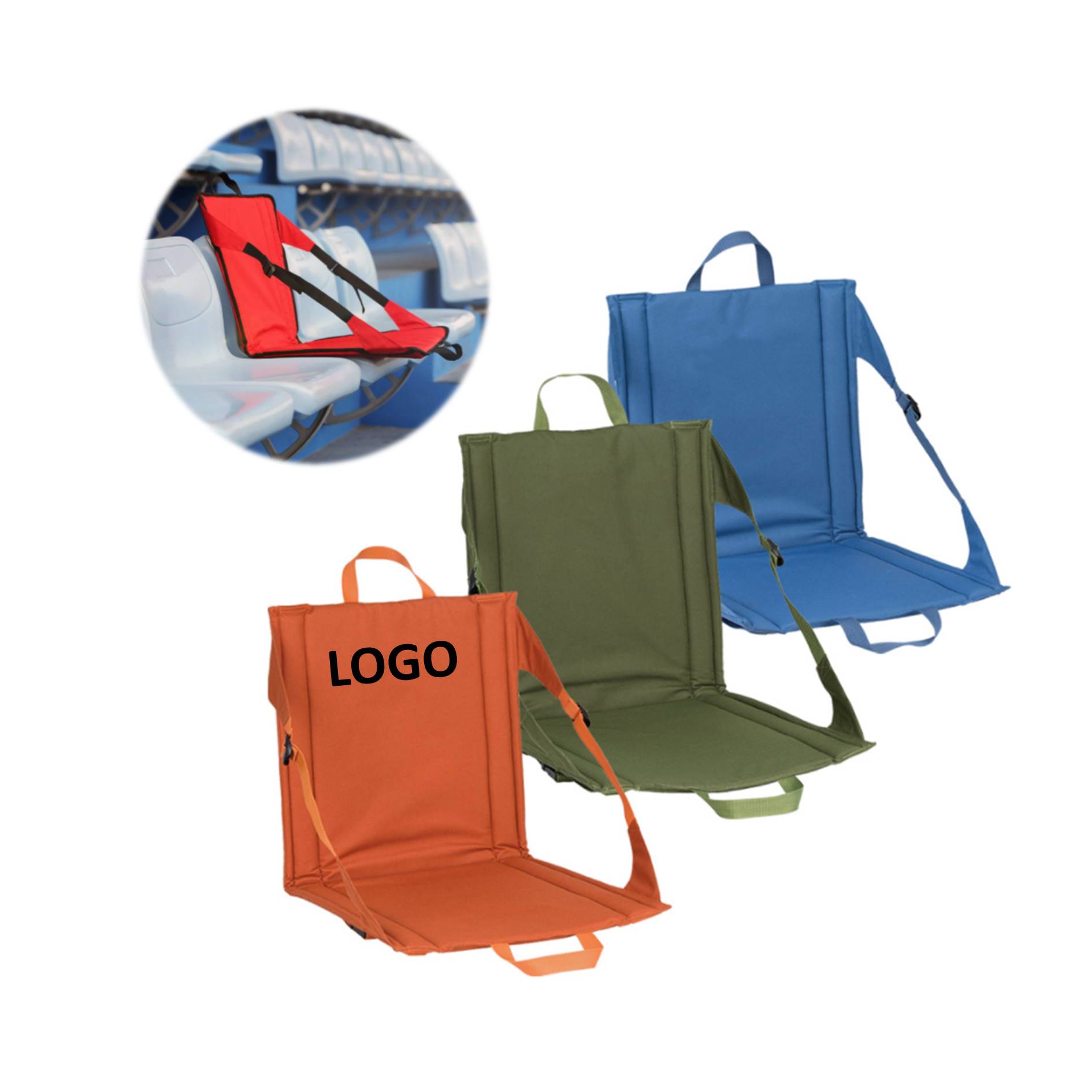 Portable Stadium Cushion With Hand Strap 2