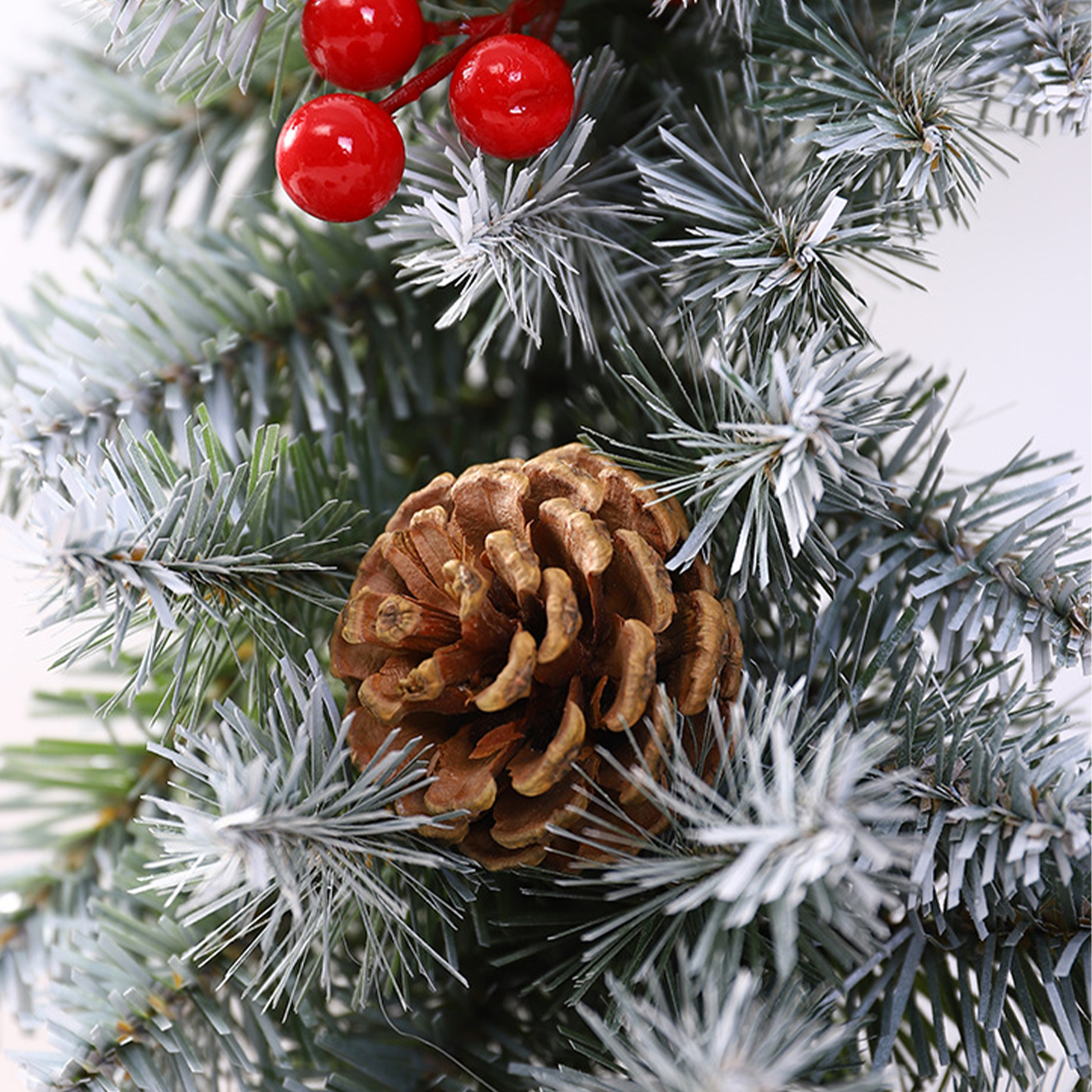 Front Door Christmas Wreath Decorations with Pine Cones 9