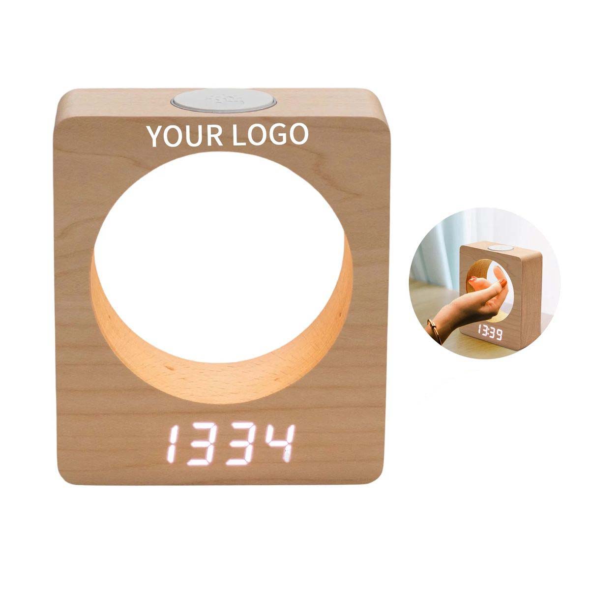Portable Moon Shaped LED Clock with 3 Alarms 3