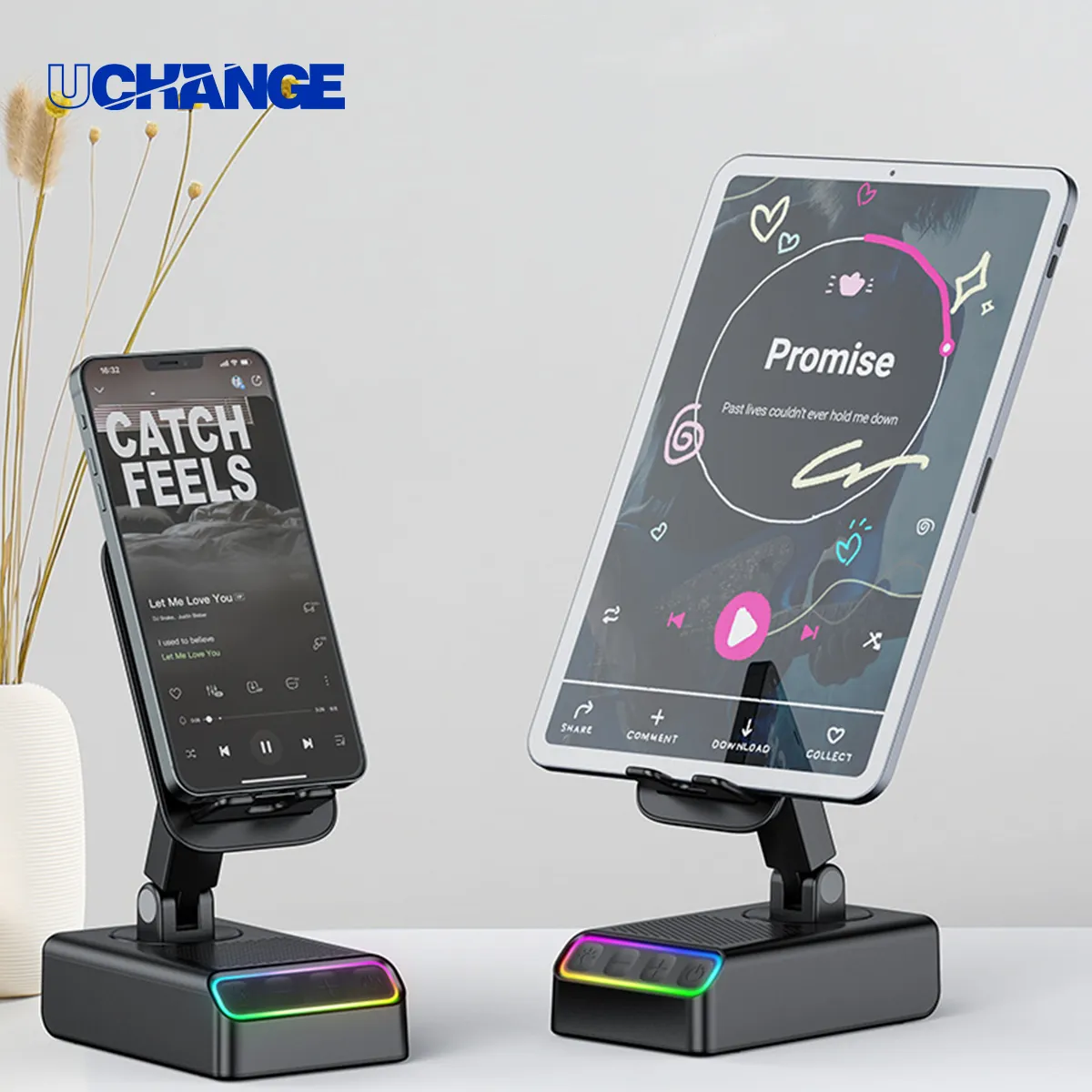 Foldable Phone Stand Bluetooth Speaker With Power Bank 5