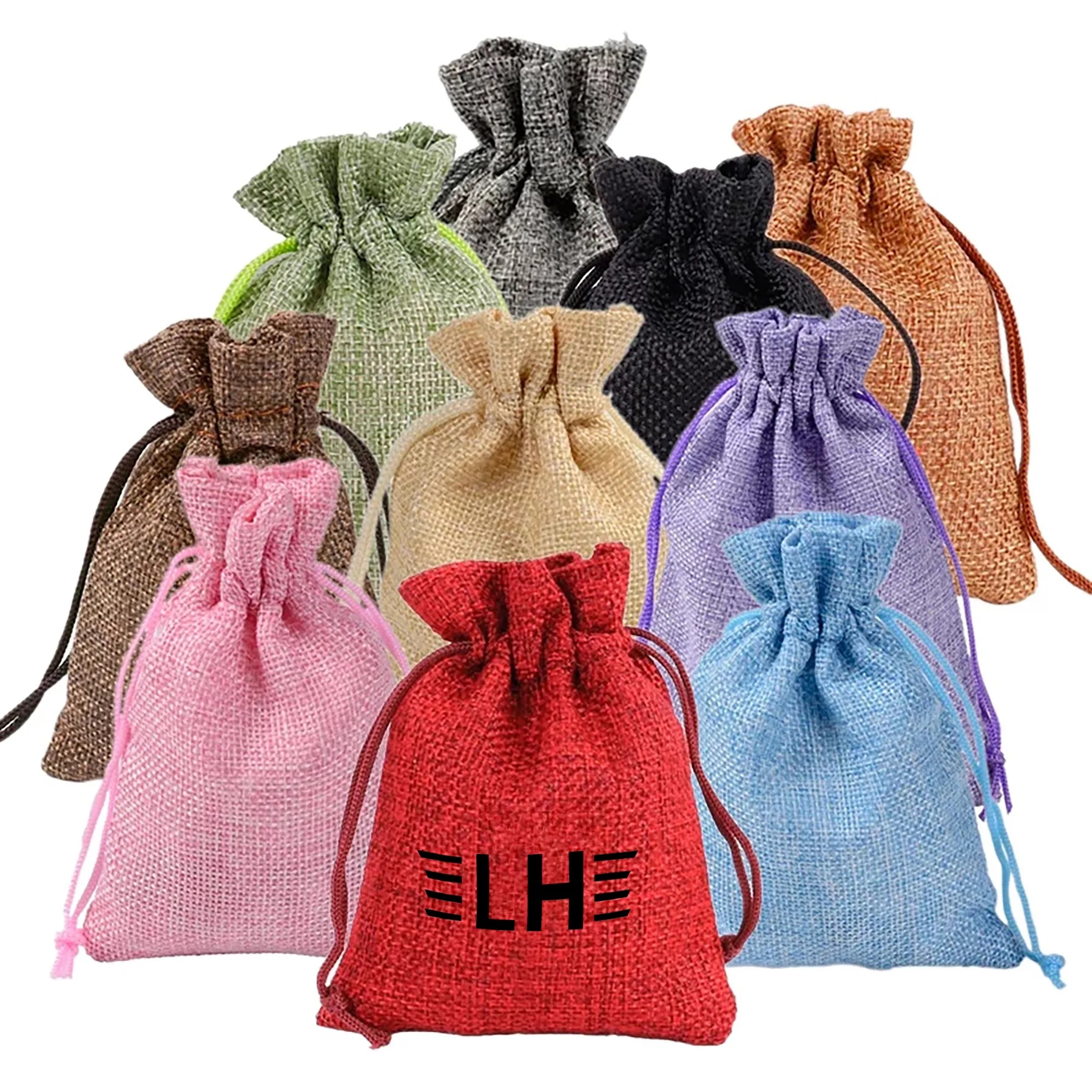Burlap Drawstring Pocket 3