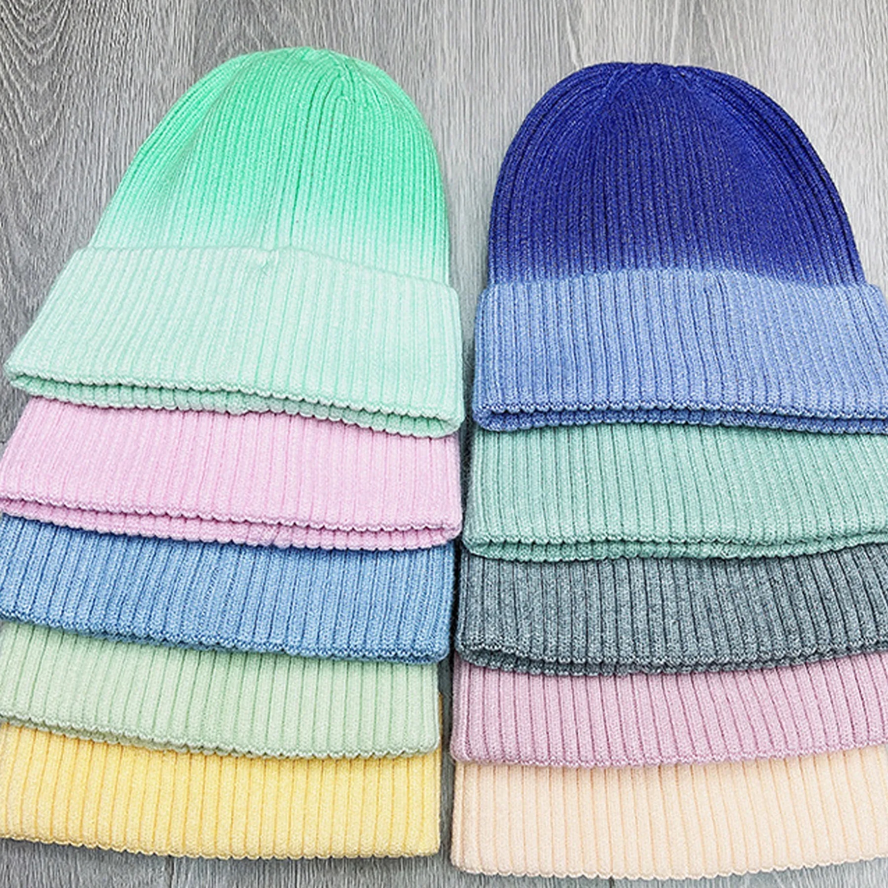 Gradient Color Knitted Beanie 8