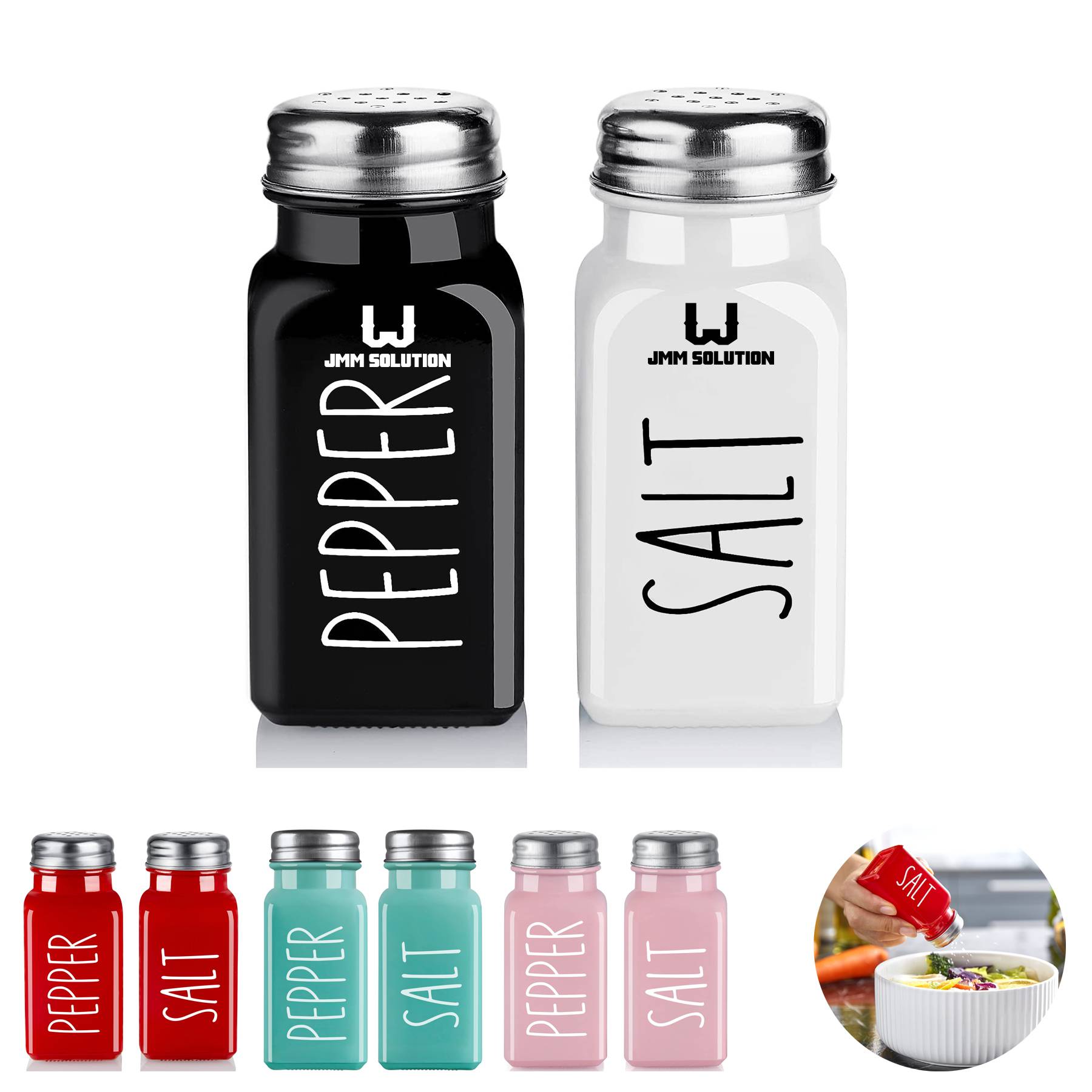 Glass Salt And Pepper Shakers Set 2