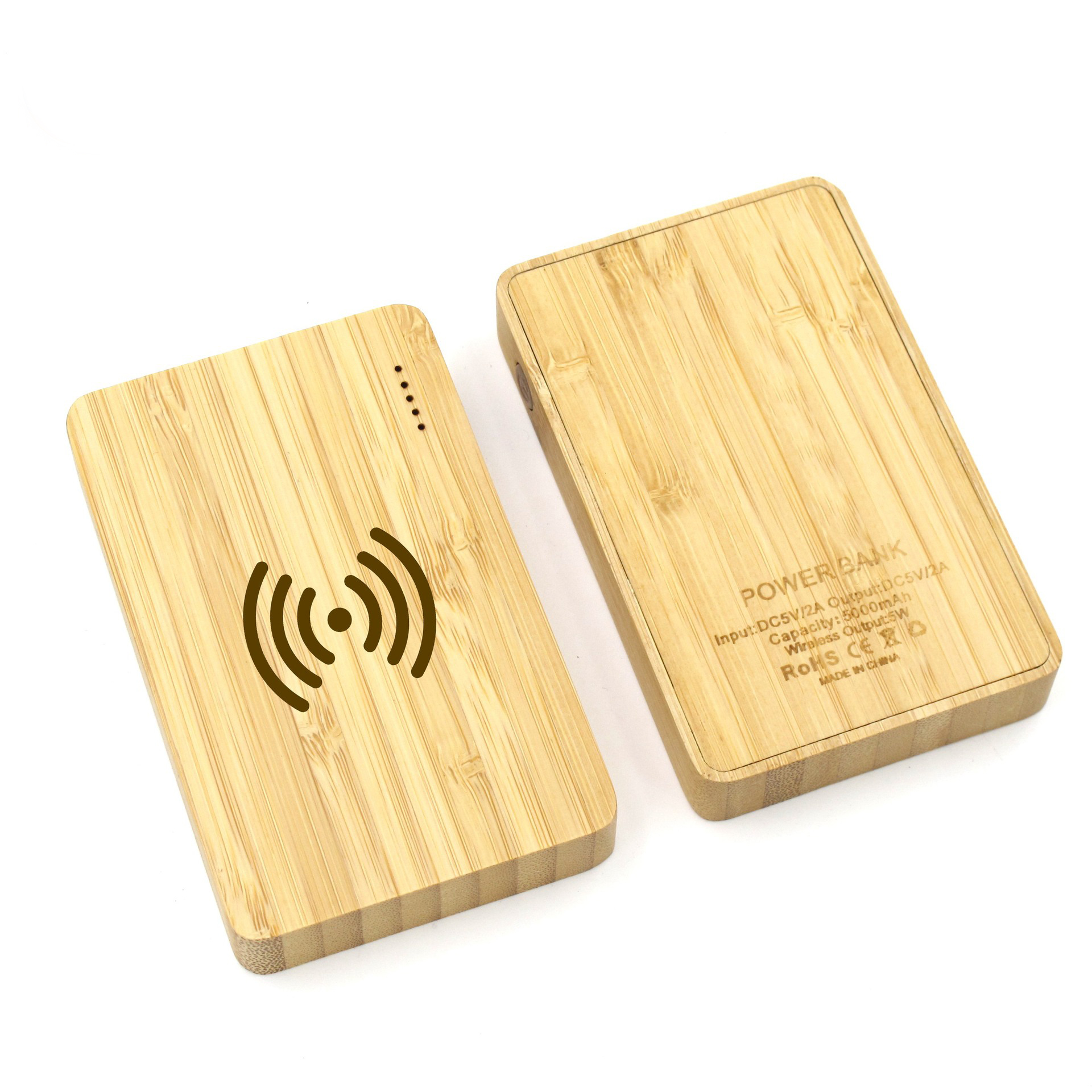Bamboo 5000 mAh Dual Port Power Bank with Wireless Charger 4