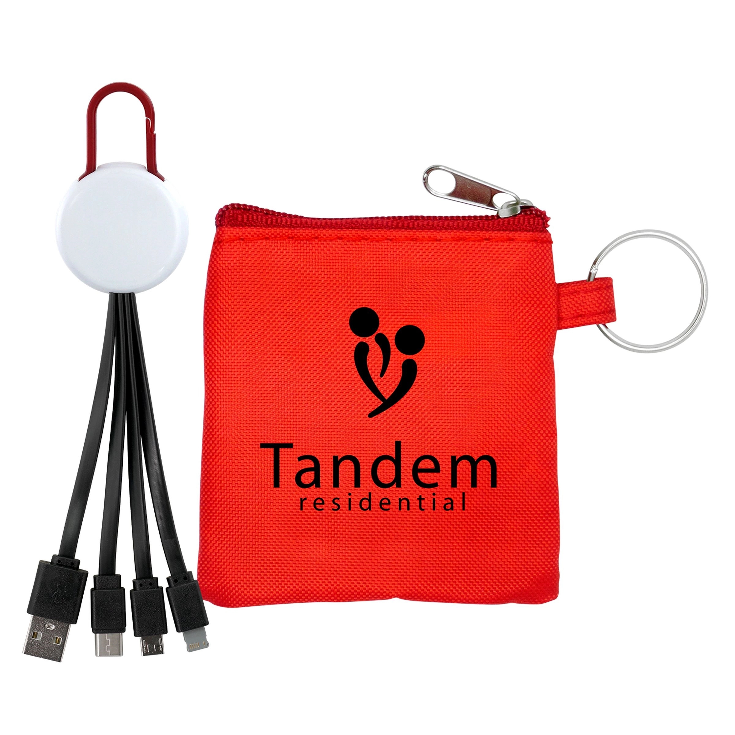 White Colorful Clip Cable Pouch Set 7