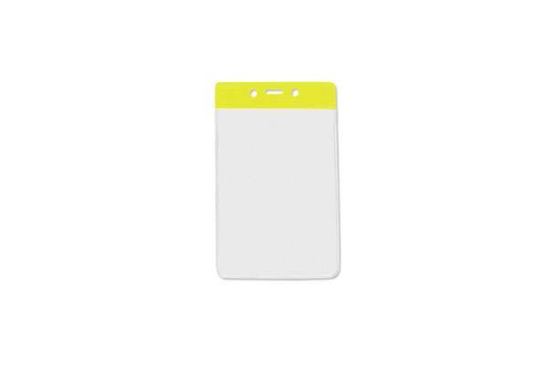 Vinyl Vertical Top Load Badge Holder (2.66"x 4.25")(Yellow) 1