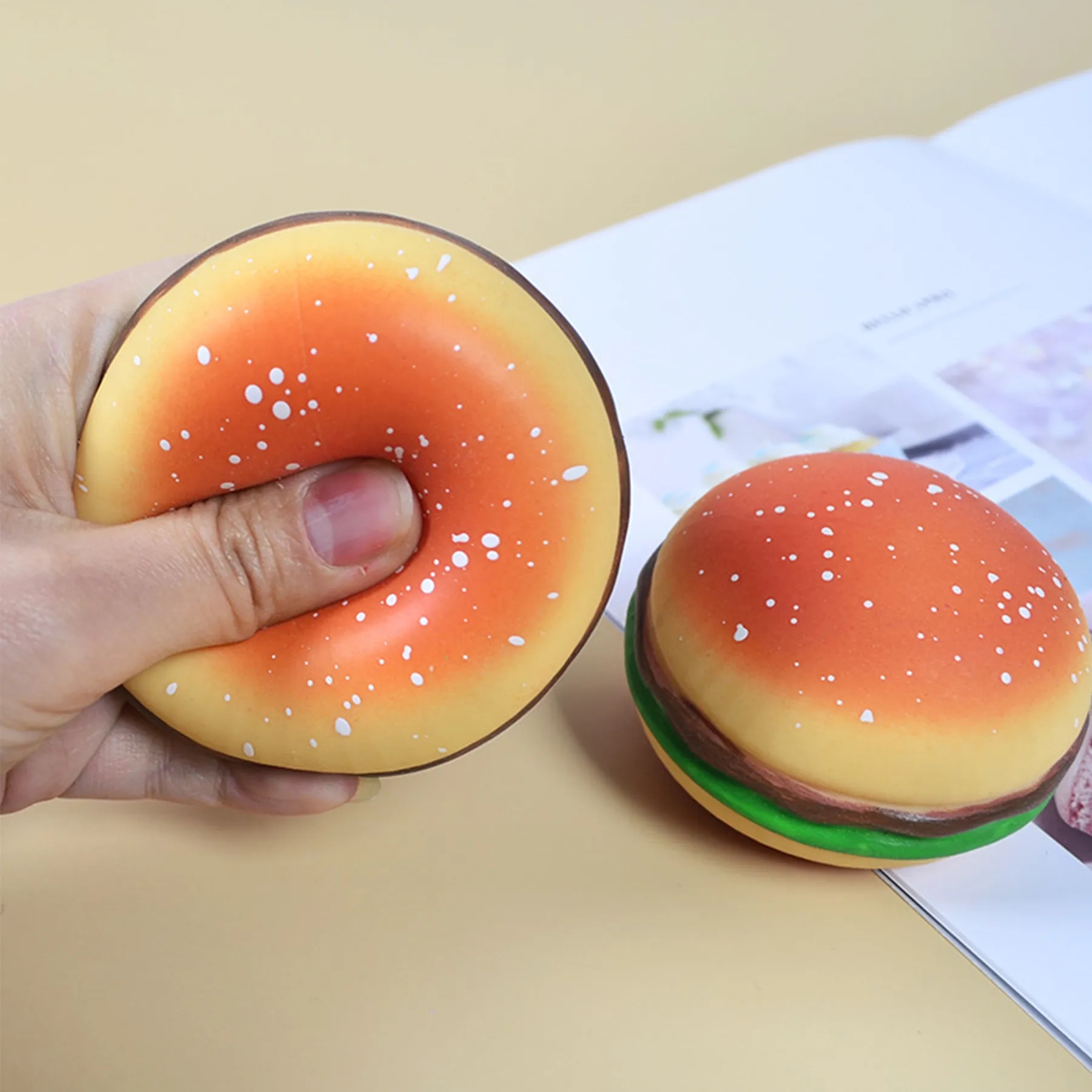 Plastic Simulated Hamburger Educational Toy Soft Pinch Fun 1
