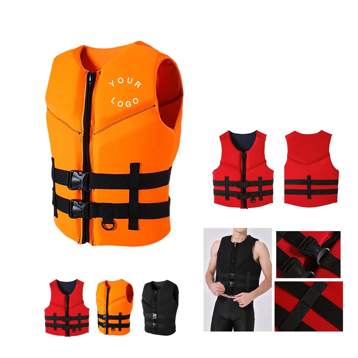 Durable Neoprene Life Vest with High Visibility Colors 1