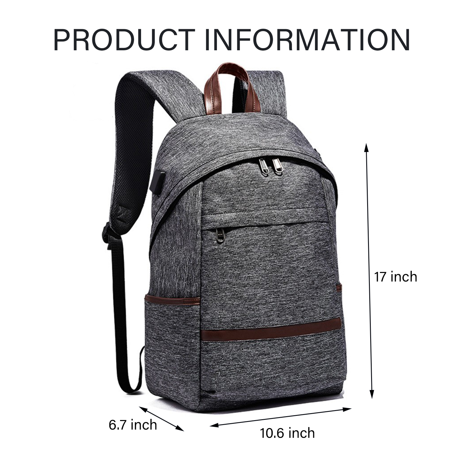 Anti-Theft Lightweight Casual Canvas Laptop Backpack 2