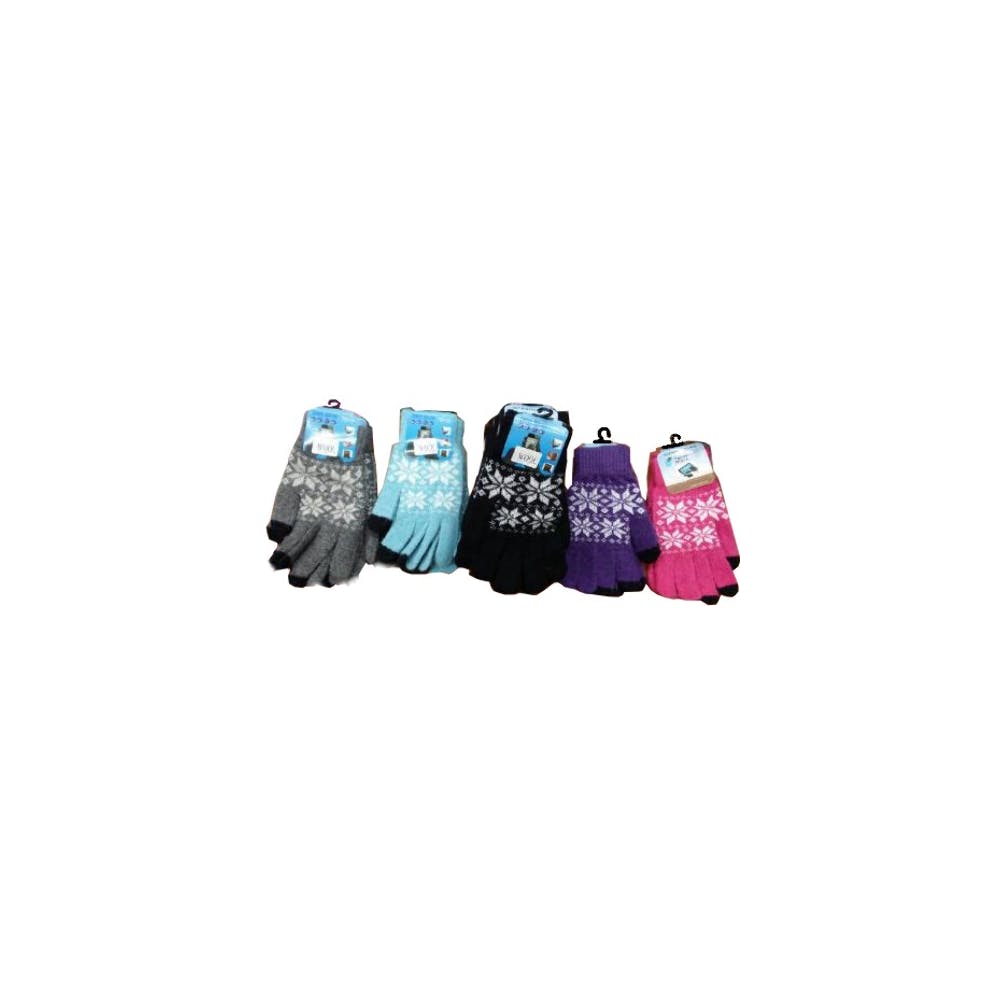 Women's Snowflake Texting Gloves Assorted 1