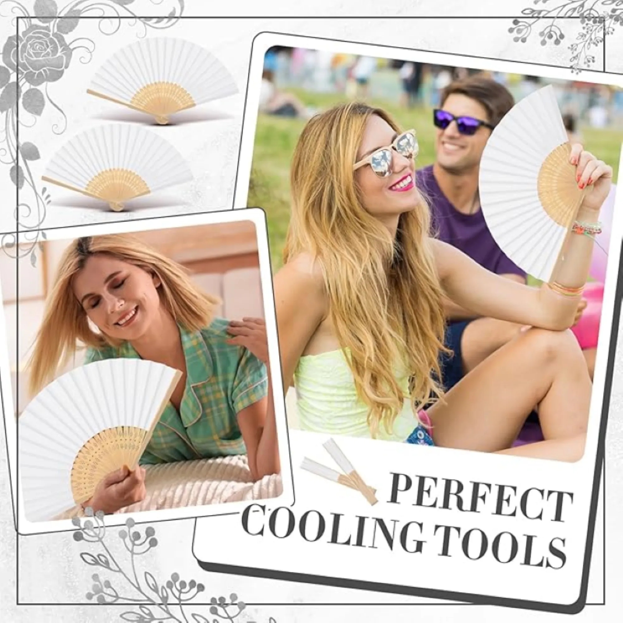 8-Inch Bamboo-Bone Cloth Fan Free Shipping 2