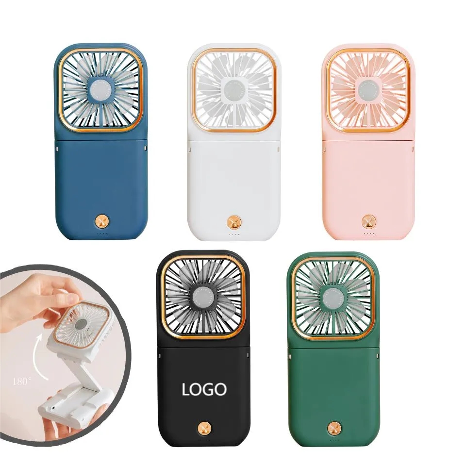 Portable Handheld Foldable Necklace Fan With Power Bank 2