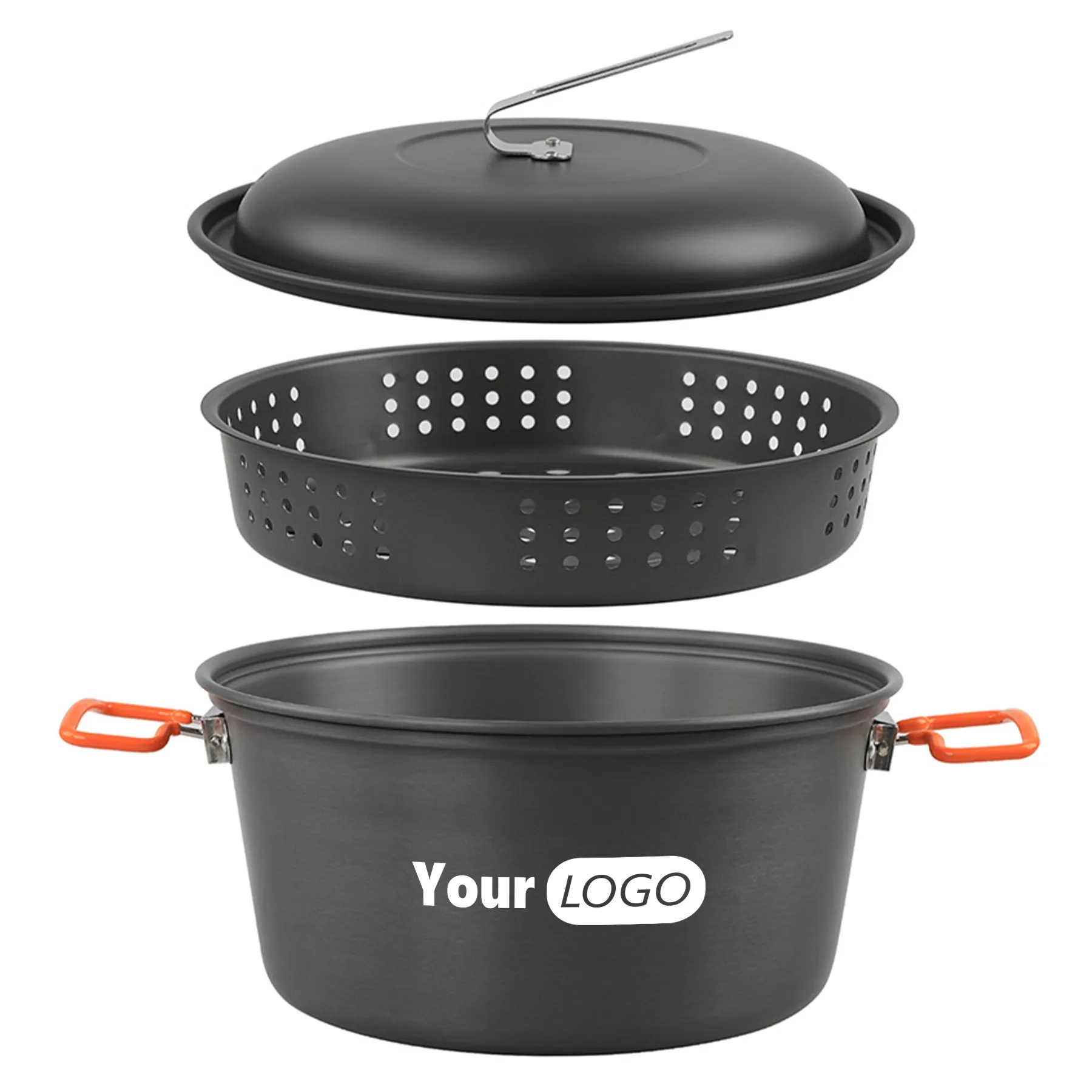 Alloy Outdoor Camping Double Ear Folding Pot 6