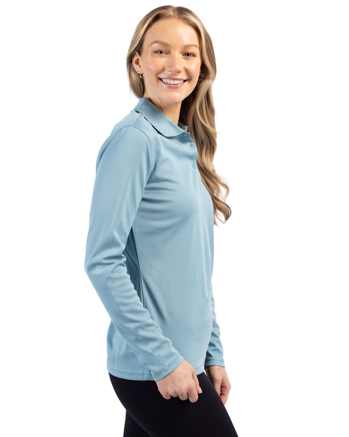 Clique Spin Solution-dyed Performance Pique Womens Long Sleeve Polo 31