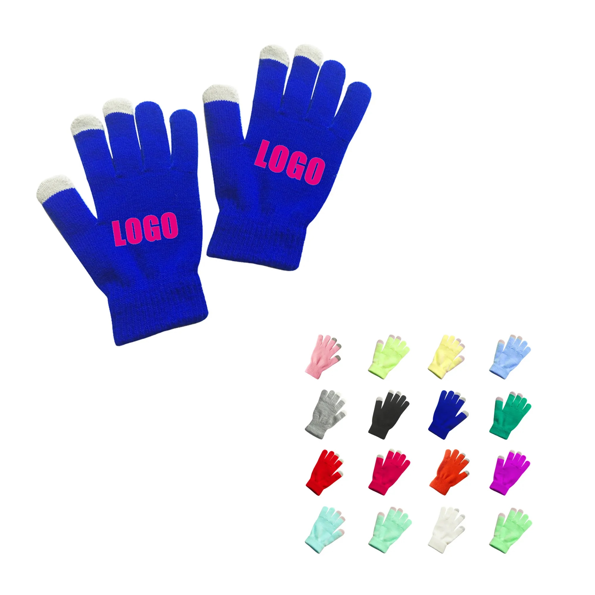 MOQ 50 Acrylic Touch Screen Knit Gloves 6