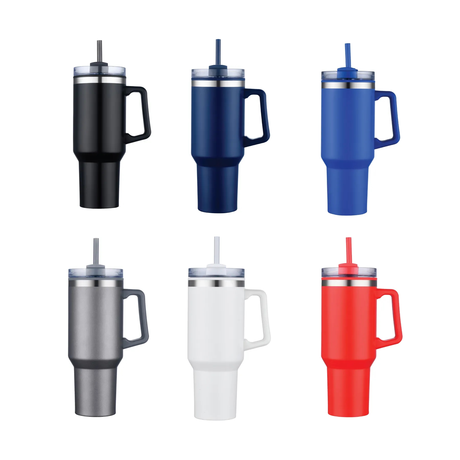 40oz Insulated Travel Mug w/ Handle and Straw