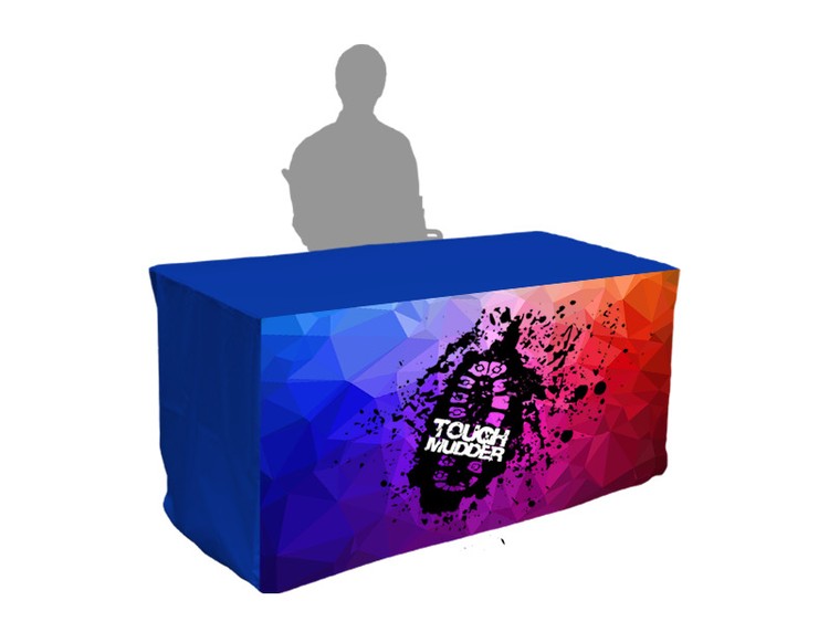 4ft Front Panel Printed Fitted Tablecloth