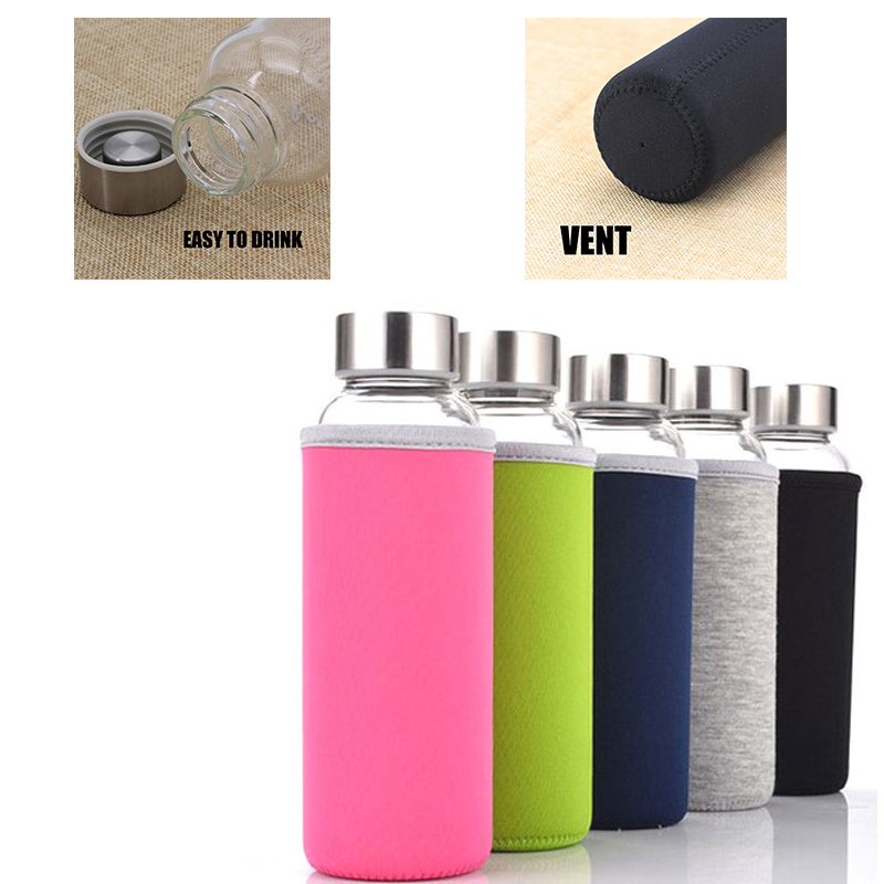 High Borosilicate Sports Water Bottle Glass Cup 2