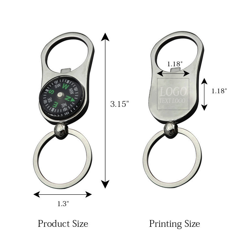 Portable Bottle Opener Compass Keychain 3