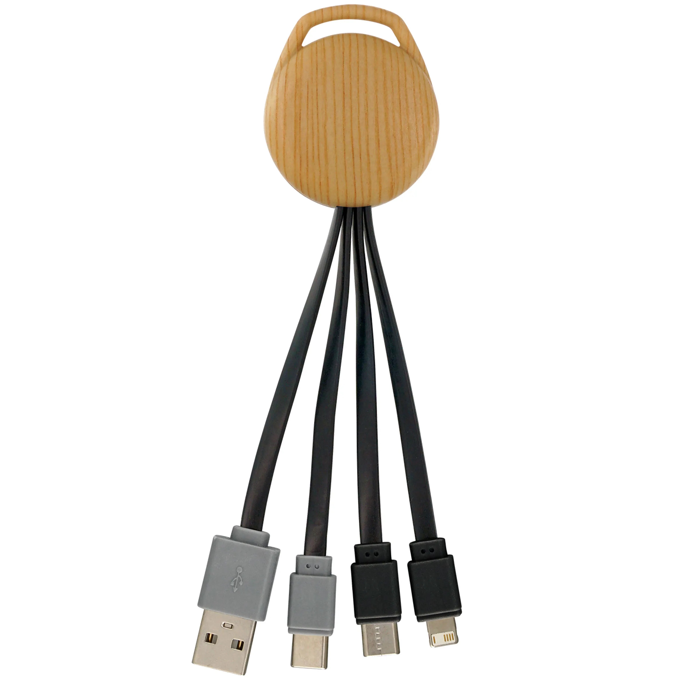 Bamboo Pattern Vivid Dual Input 3-in-1 Charging Cable 6